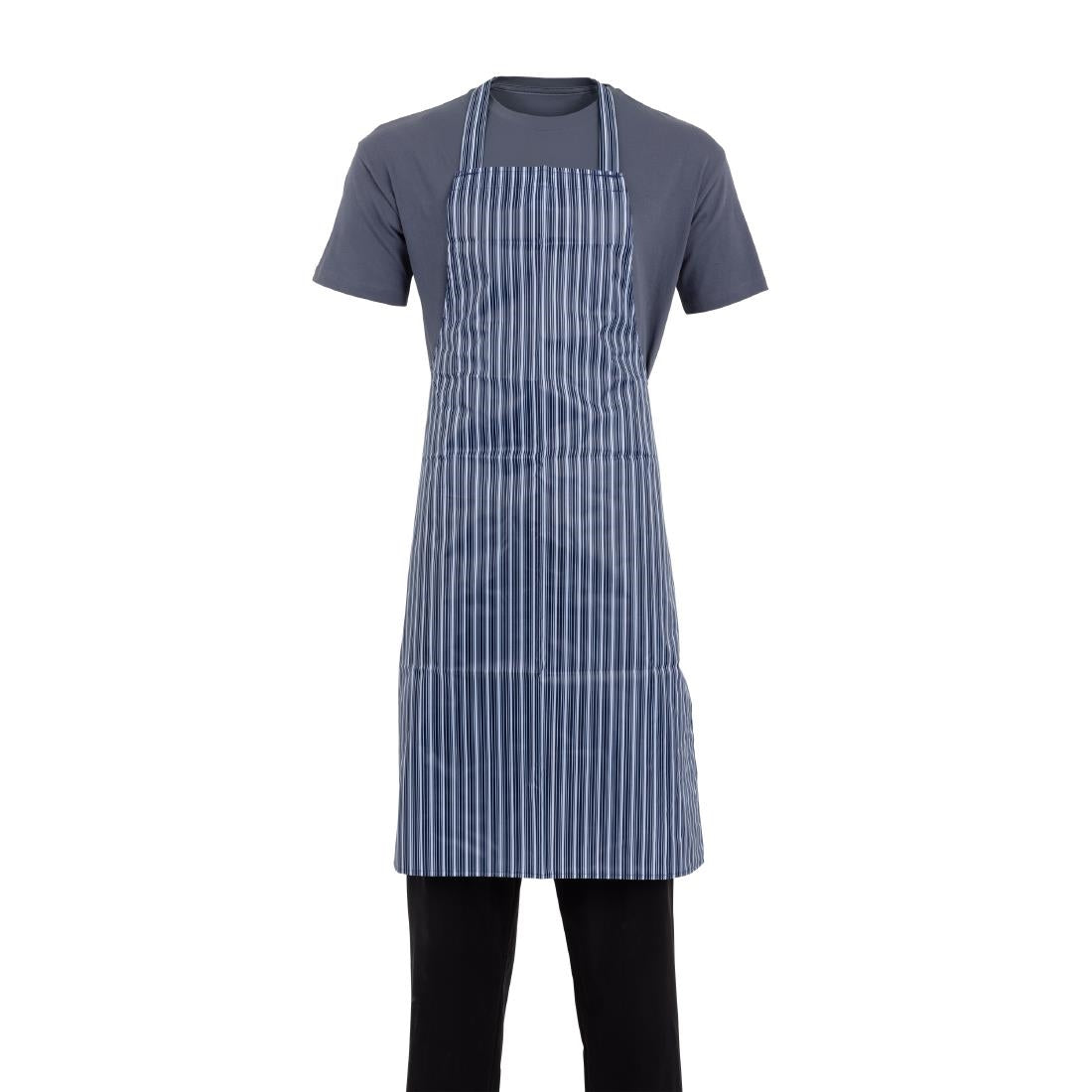 Whites Water Resistant Bib Apron Blue/White Stripe • PAS-A580