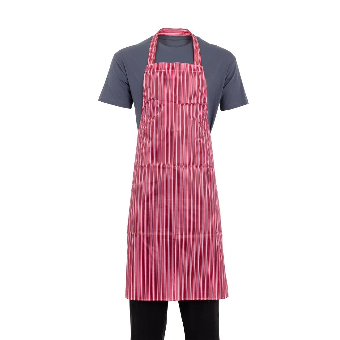 Whites Water Resistant Bib Apron Red/White Stripe • PAS-A581