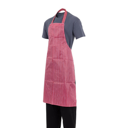 Whites Water Resistant Bib Apron Red/White Stripe • PAS-A581