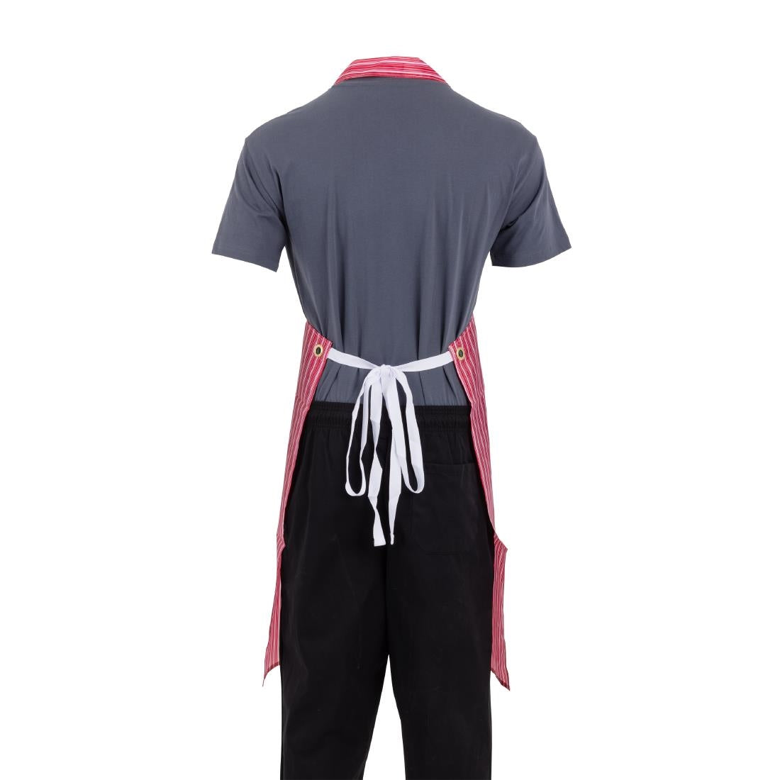 Whites Water Resistant Bib Apron Red/White Stripe • PAS-A581