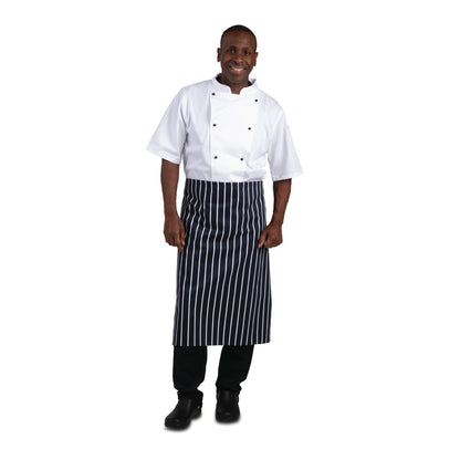 Whites Bistro Apron Blue/White Butchers Stripe • PAS-A647
