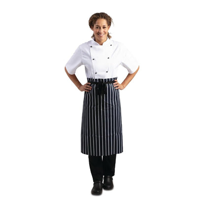 Whites Bistro Apron Blue/White Butchers Stripe • PAS-A647