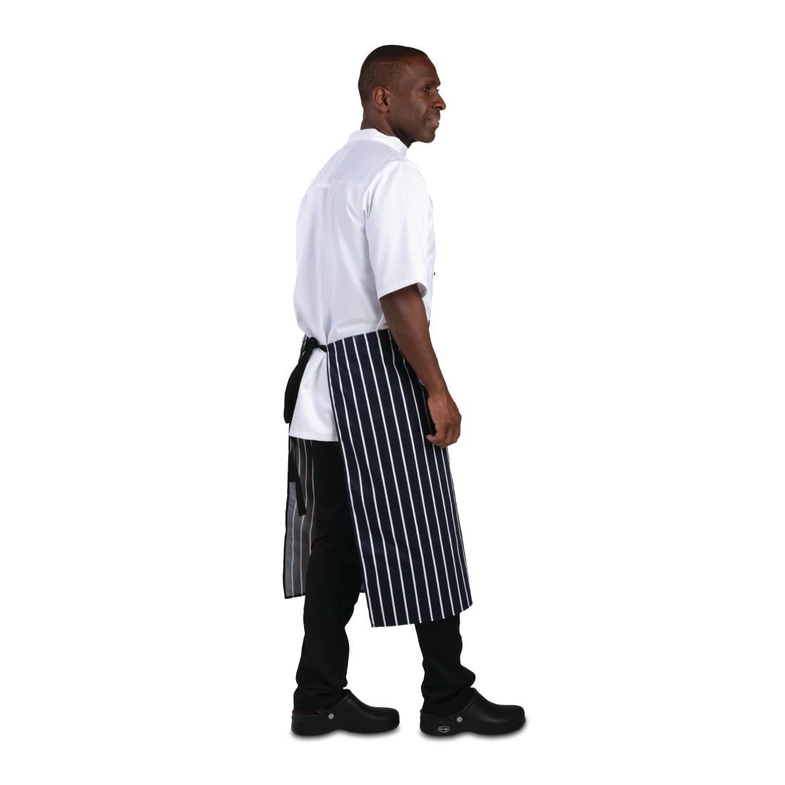 Whites Bistro Apron Blue/White Butchers Stripe • PAS-A647