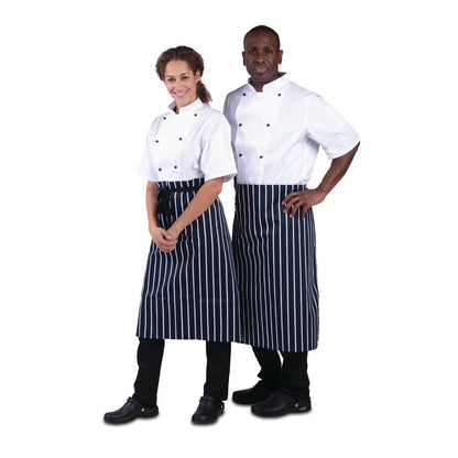 Whites Bistro Apron Blue/White Butchers Stripe • PAS-A647