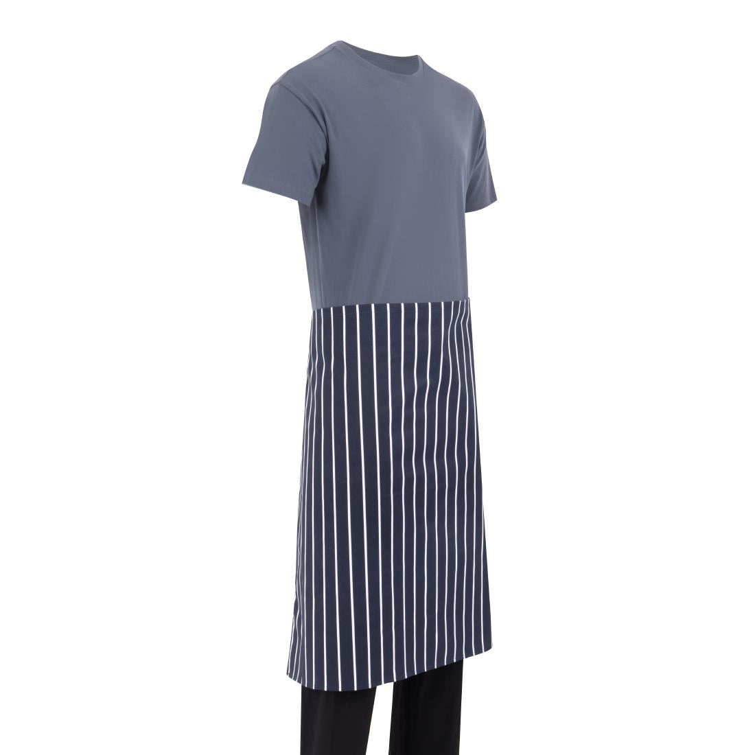Whites Bistro Apron Blue/White Butchers Stripe • PAS-A647