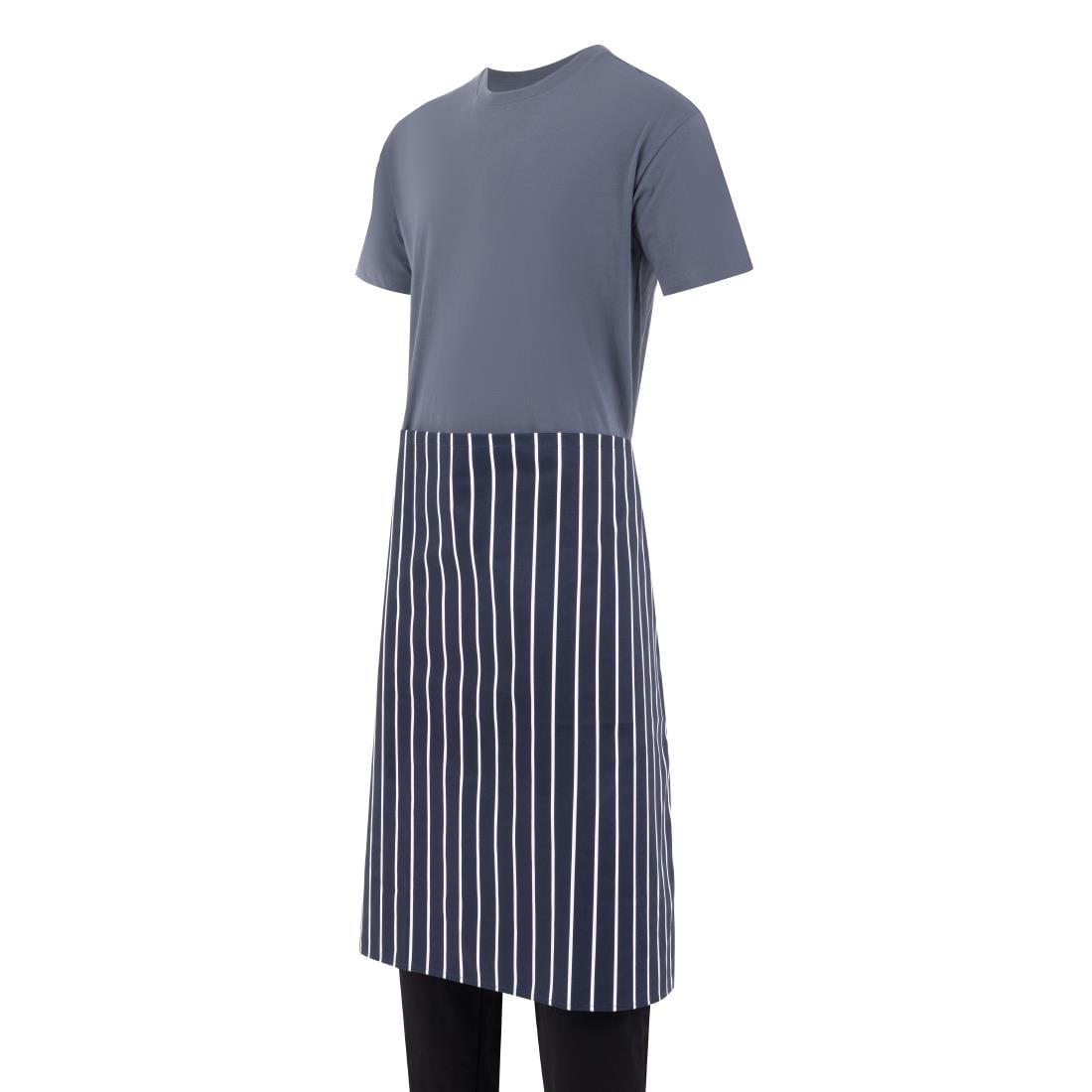 Whites Bistro Apron Blue/White Butchers Stripe • PAS-A647