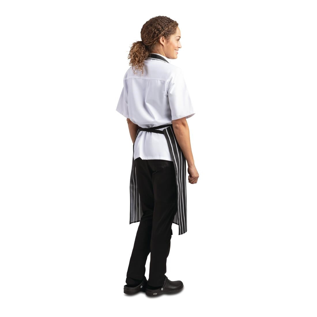 Whites Bib Apron Black/White Butchers Stripe • PAS-A935