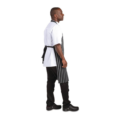 Whites Bib Apron Black/White Butchers Stripe • PAS-A935