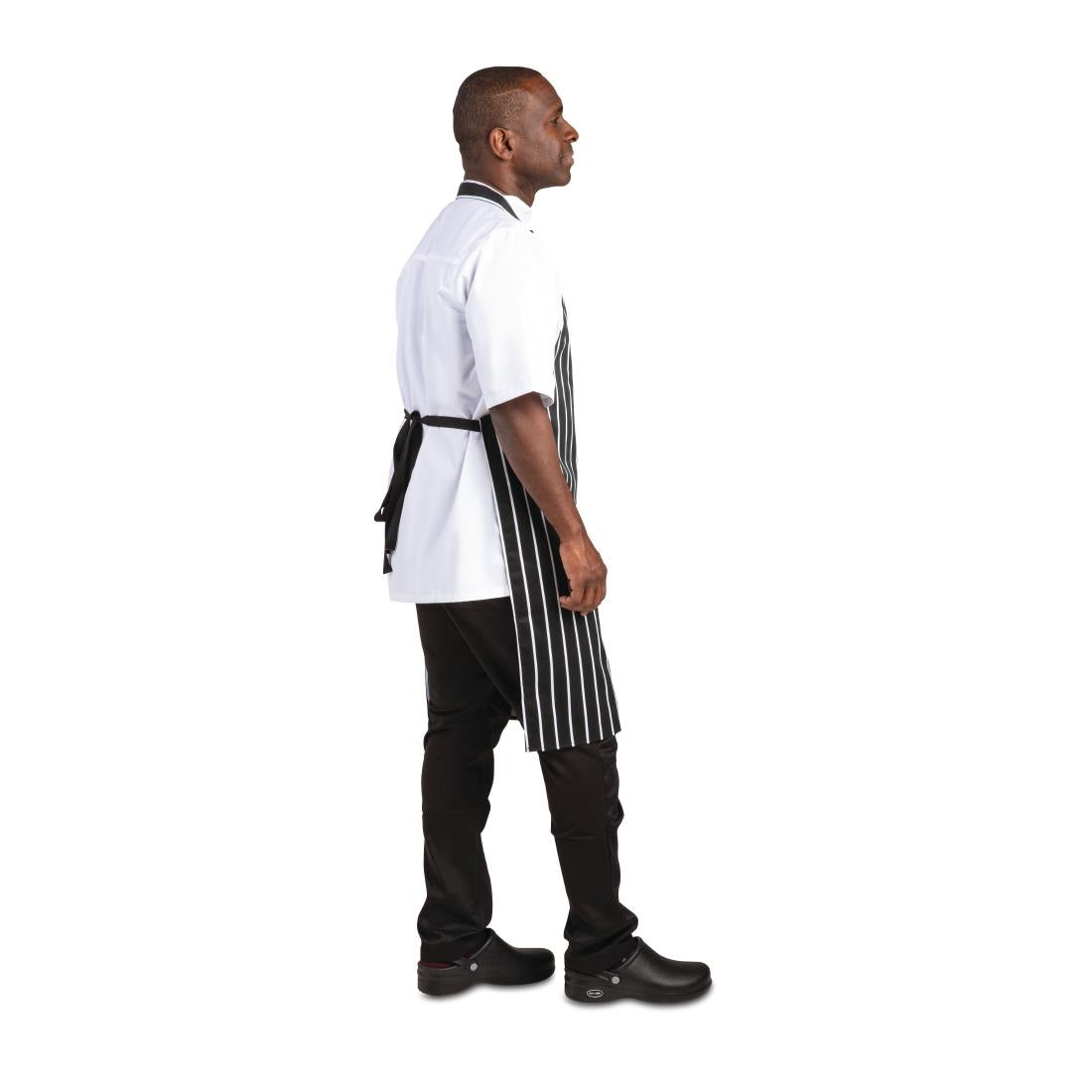 Whites Bib Apron Black/White Butchers Stripe • PAS-A935