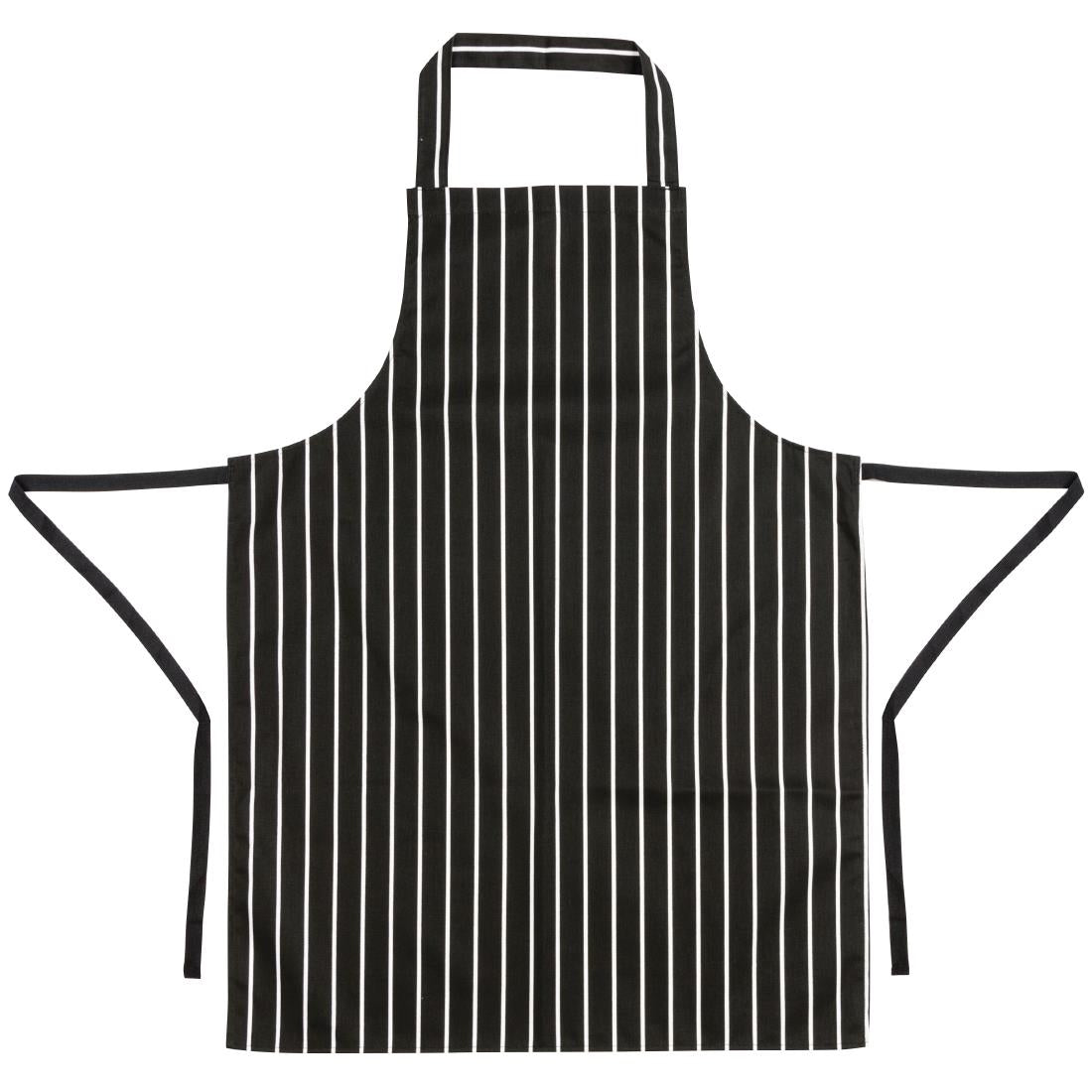 Whites Bib Apron Black/White Butchers Stripe • PAS-A935