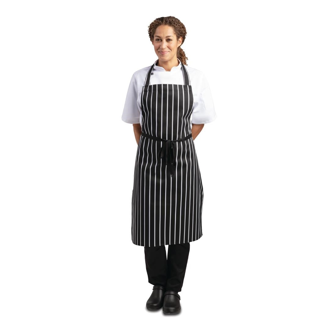 Whites Bib Apron Black/White Butchers Stripe • PAS-A935