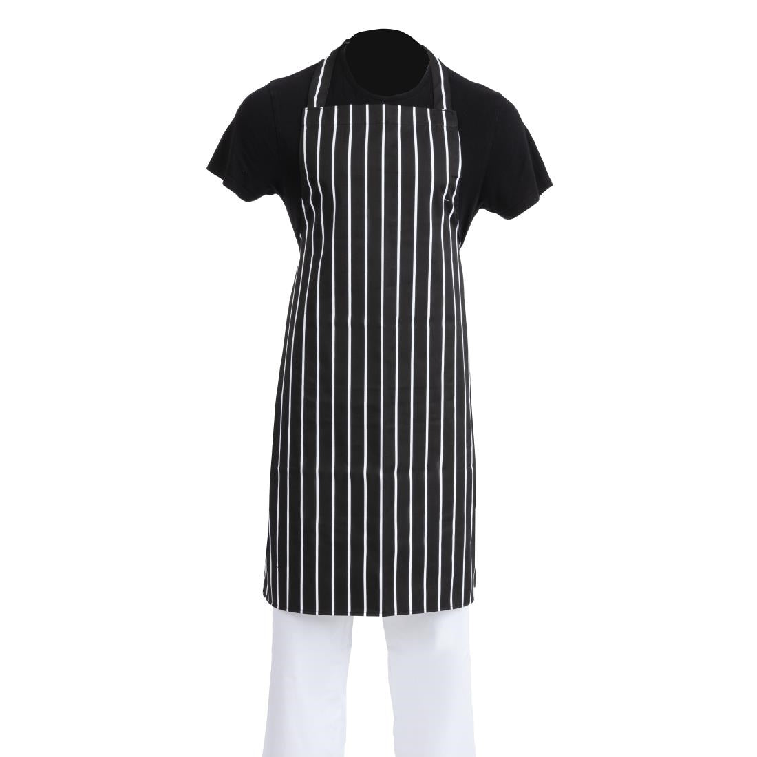 Whites Bib Apron Black/White Butchers Stripe • PAS-A935