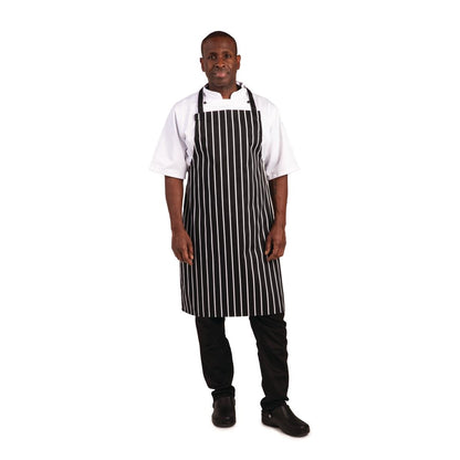 Whites Bib Apron Black/White Butchers Stripe • PAS-A935
