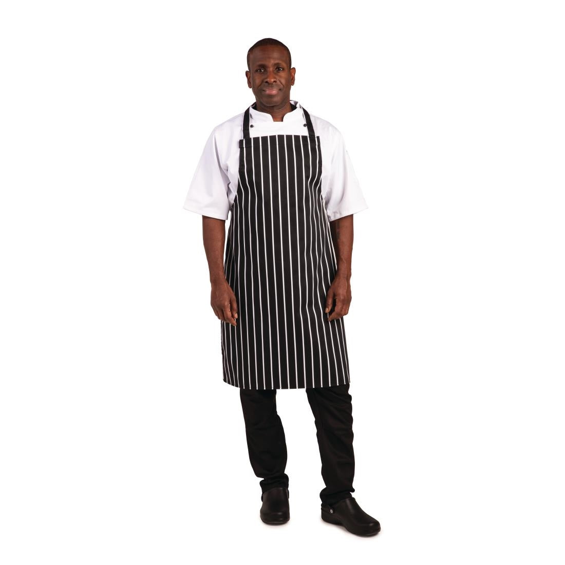 Whites Bib Apron Black/White Butchers Stripe • PAS-A935