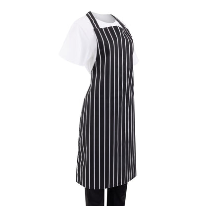 Whites Bib Apron Black/White Butchers Stripe • PAS-A935