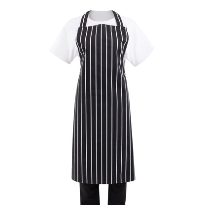 Whites Bib Apron Black/White Butchers Stripe • PAS-A935
