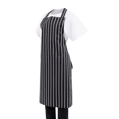 Whites Bib Apron Black/White Butchers Stripe • PAS-A935