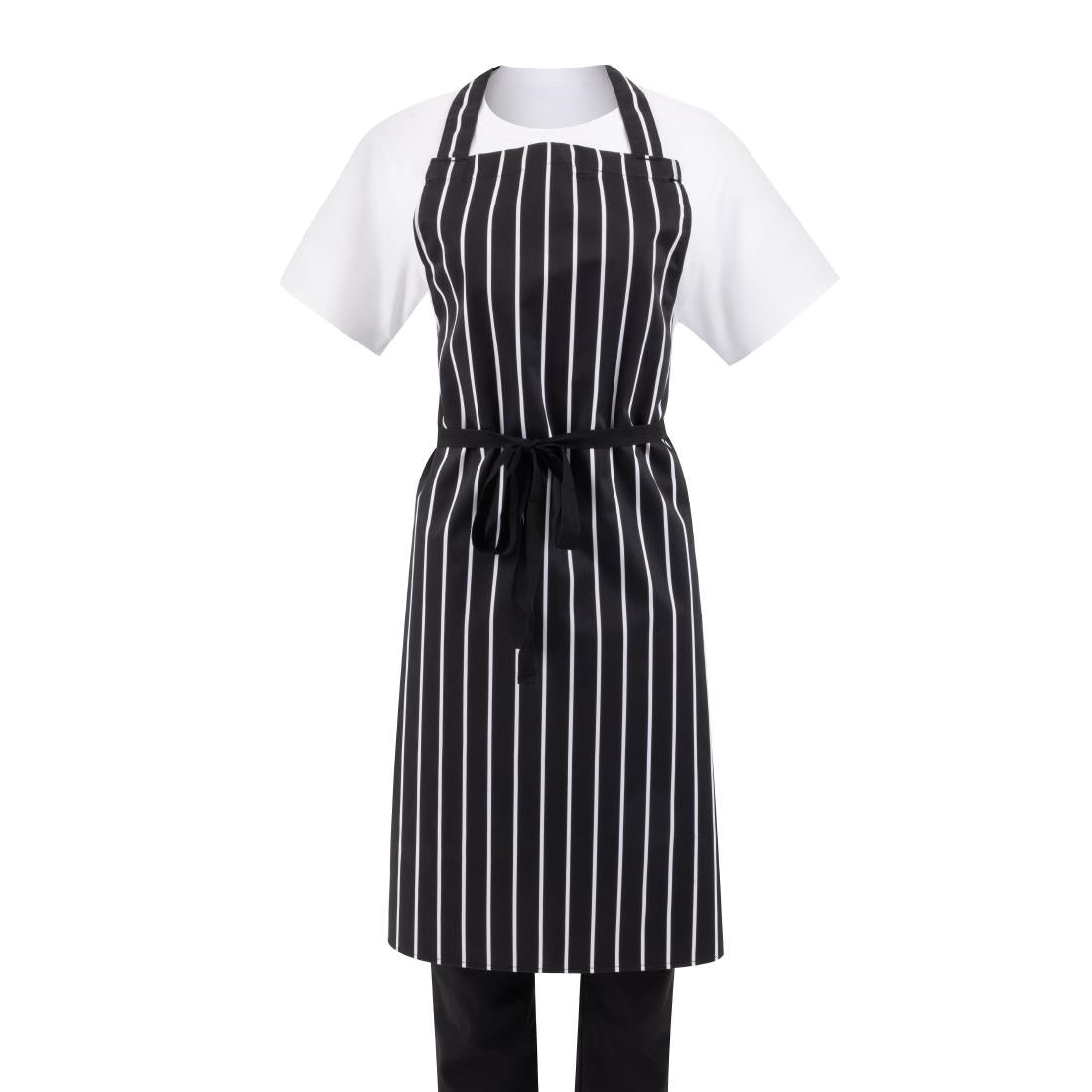 Whites Bib Apron Black/White Butchers Stripe • PAS-A935