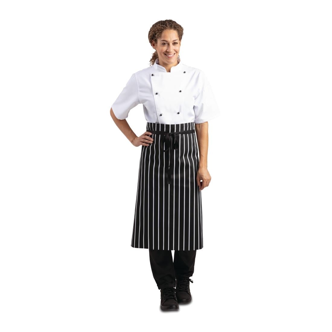Whites Black & White Stripe Butchers Waist Apron (5 Pack) • PAS-JC259