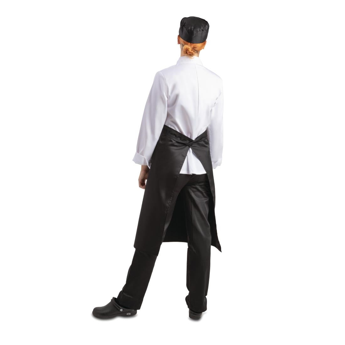 Whites Bistro Apron Polycotton Black with Pocket • PAS-A968