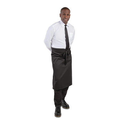 Whites Bistro Apron Polycotton Black with Pocket • PAS-A968