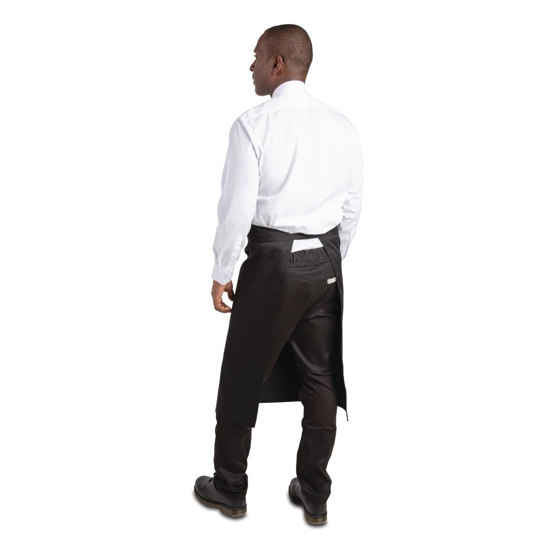 Whites Bistro Apron Polycotton Black with Pocket • PAS-A968