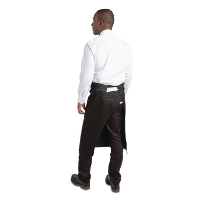 Whites Bistro Apron Polycotton Black with Pocket • PAS-A968