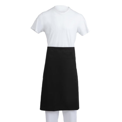 Whites Bistro Apron Polycotton Black with Pocket • PAS-A968