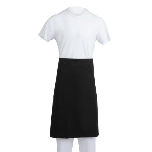 Whites Bistro Apron Polycotton Black with Pocket • PAS-A968