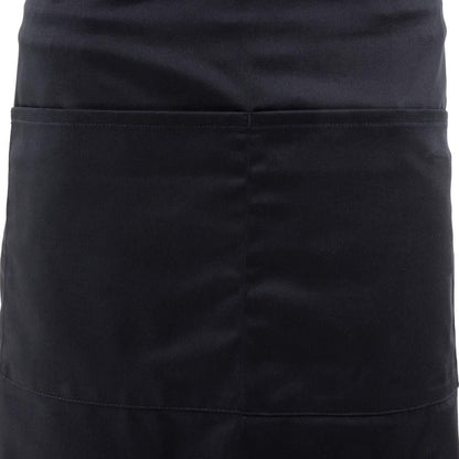 Whites Bistro Apron Polycotton Black with Pocket • PAS-A968
