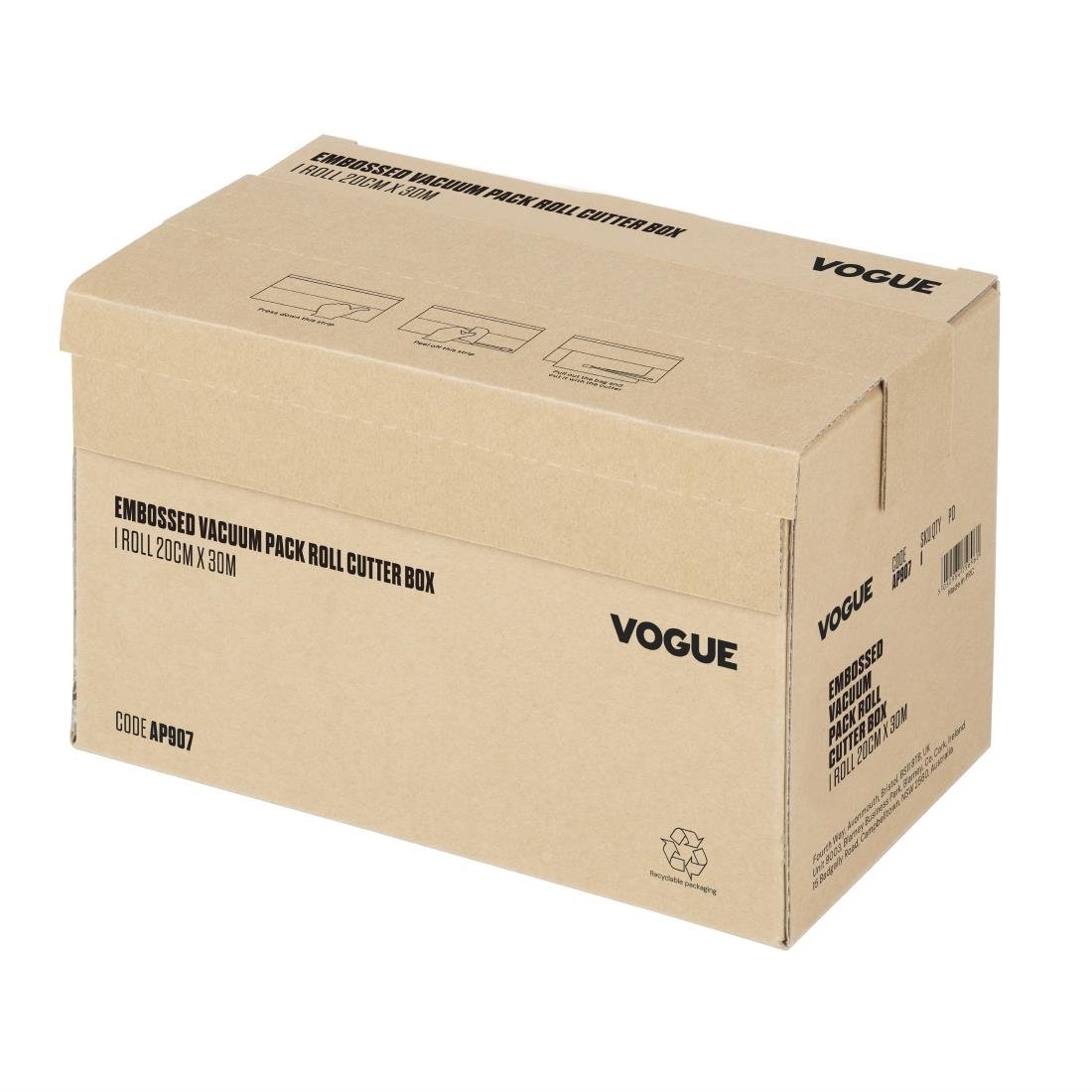 Vogue Vacuum Pack Roll with Cutter Box (Embossed) 200mm width • PAS-AP907