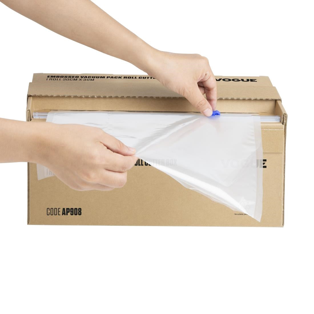 Vogue Vacuum Pack Roll with Cutter Box (Embossed) 300mm width • PAS-AP908