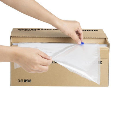 Vogue Vacuum Pack Roll with Cutter Box (Embossed) 300mm width • PAS-AP908