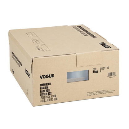 Vogue Vacuum Pack Roll with Cutter Box (Embossed) 200mm & 300mm Twin Pack (Twin Pack | 200mm  x 30m  & 300mm x 30m) • PAS-AP909