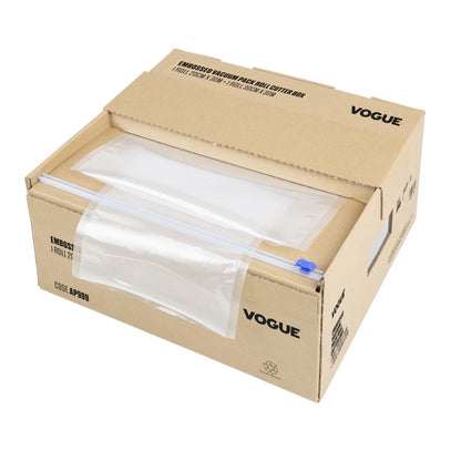 Vogue Vacuum Pack Roll with Cutter Box (Embossed) 200mm & 300mm Twin Pack (Twin Pack | 200mm  x 30m  & 300mm x 30m) • PAS-AP909