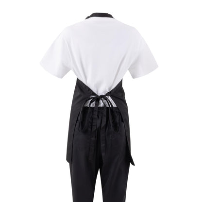 Whites V Neck Service Apron Black • PAS-B128