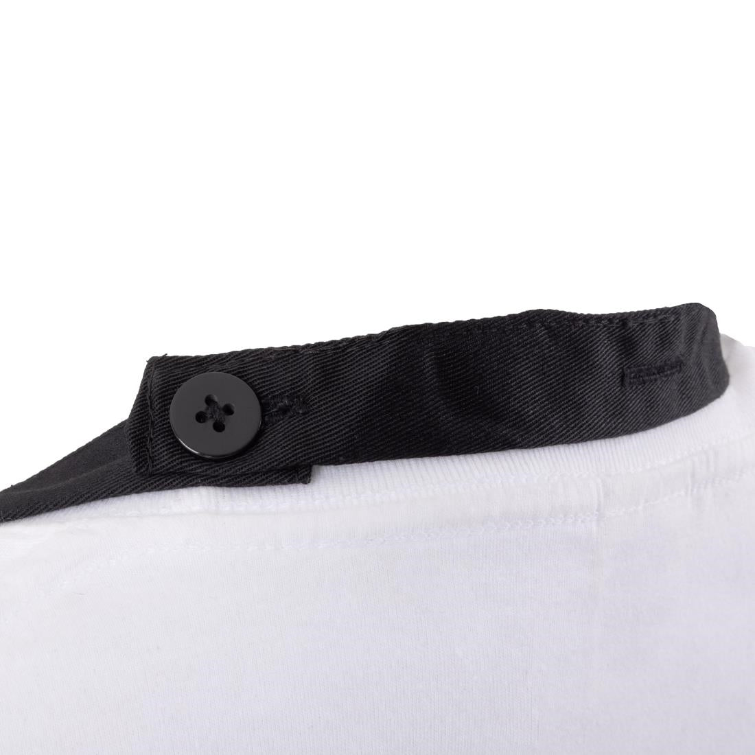 Whites V Neck Service Apron Black • PAS-B128