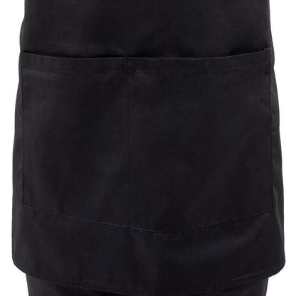 Whites V Neck Service Apron Black • PAS-B128