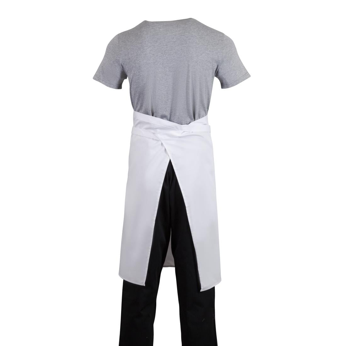 Whites Bistro Apron Polycotton White with Pocket • PAS-B132