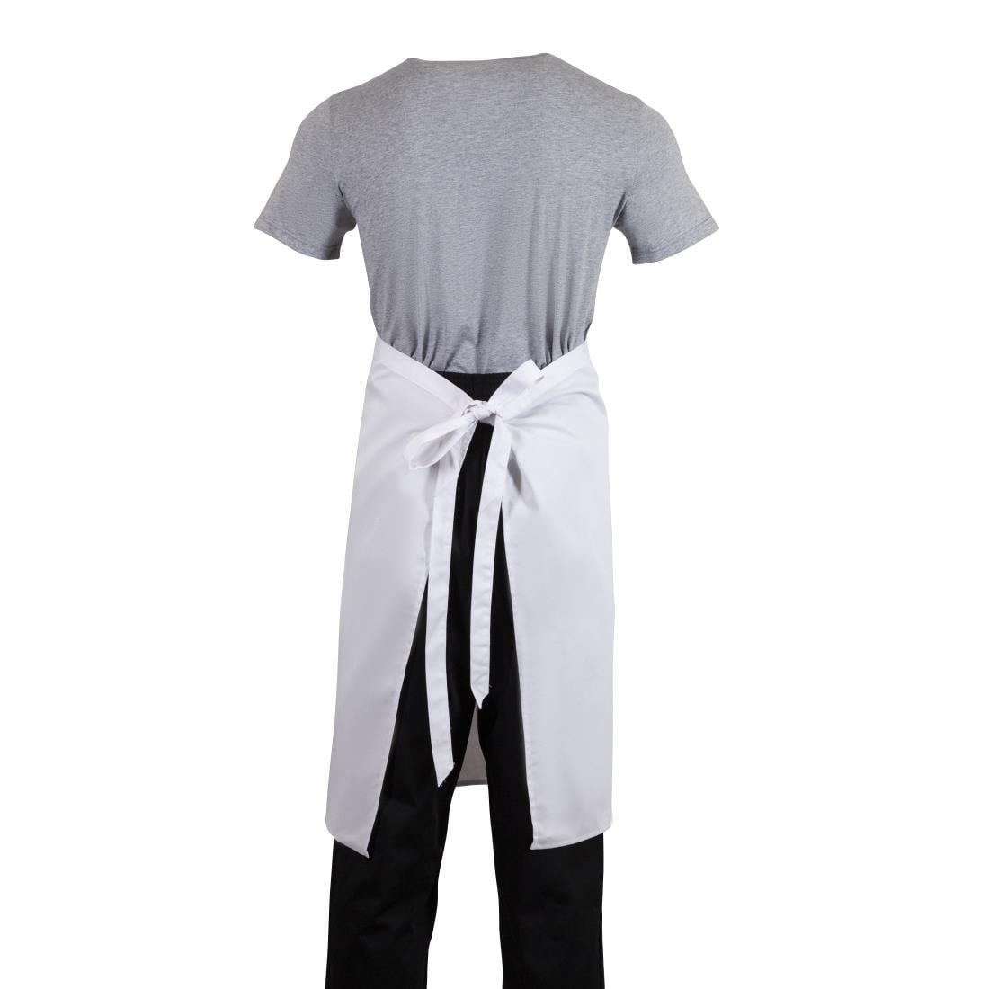 Whites Bistro Apron Polycotton White with Pocket • PAS-B132