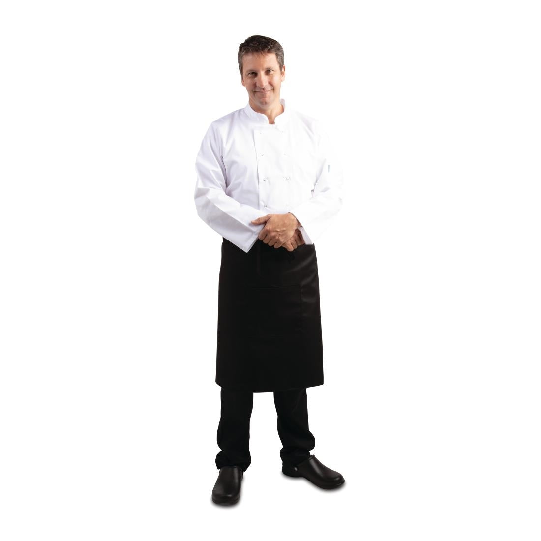 Whites Bistro Apron Polycotton Black • PAS-B133