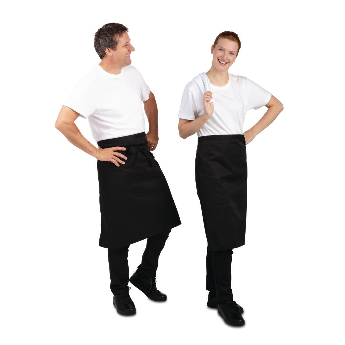 Whites Bistro Apron Polycotton Black • PAS-B133
