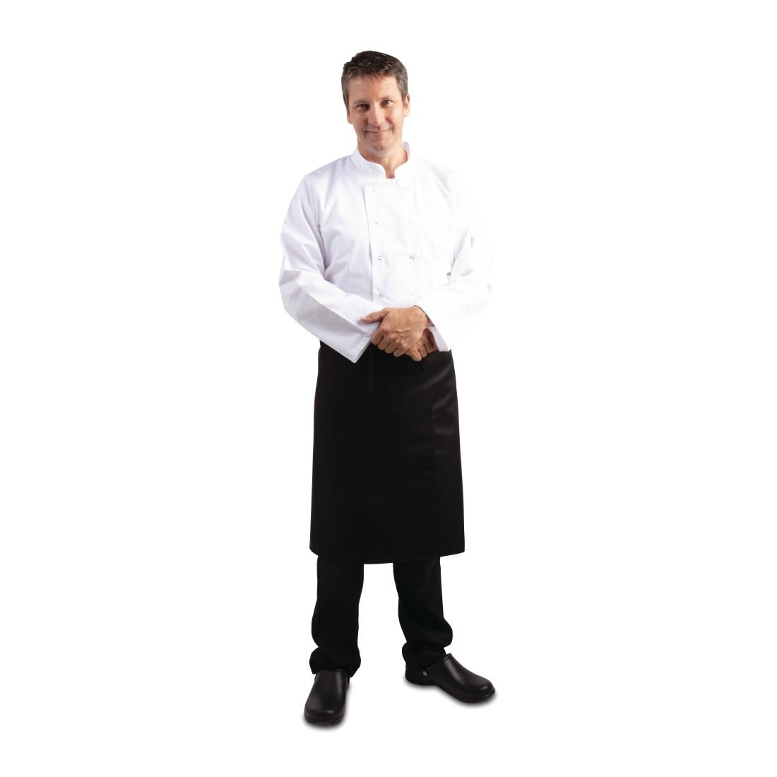Whites Bistro Apron Polycotton Black • PAS-B133