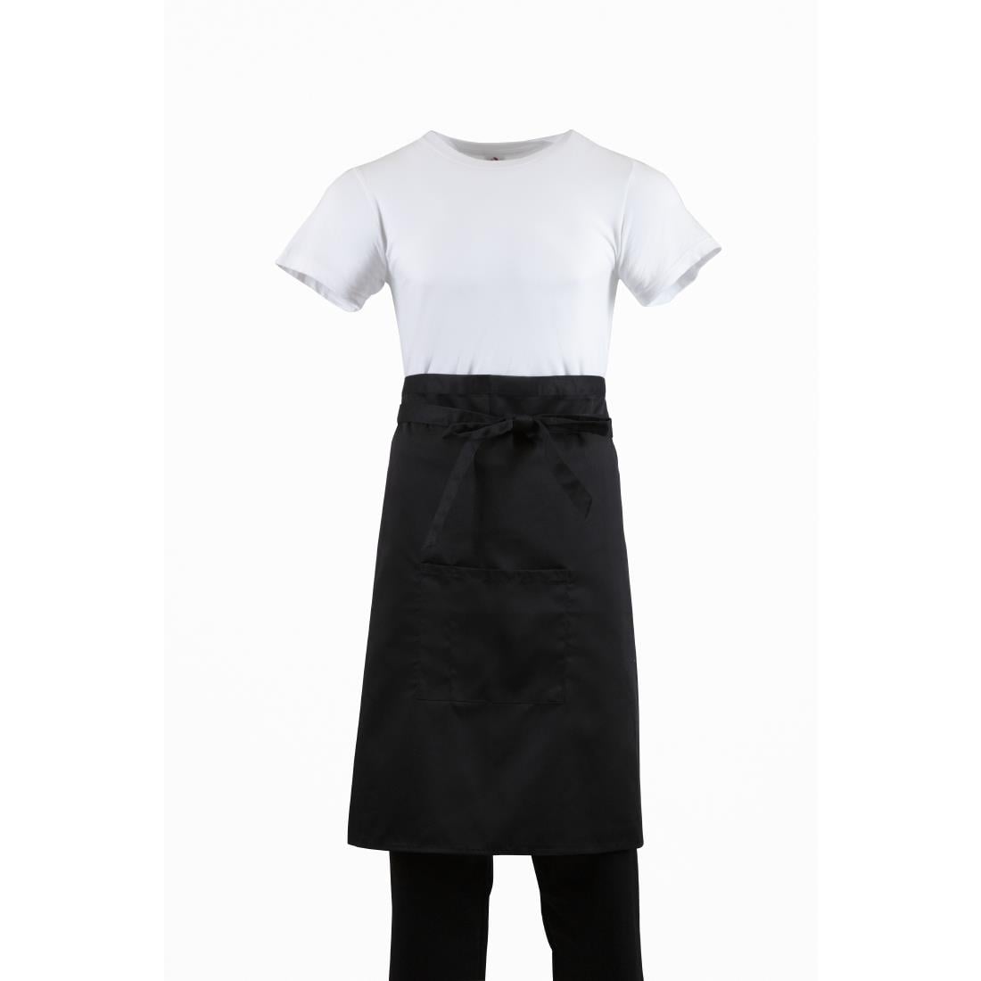 Whites Bistro Apron Polycotton Black • PAS-B133
