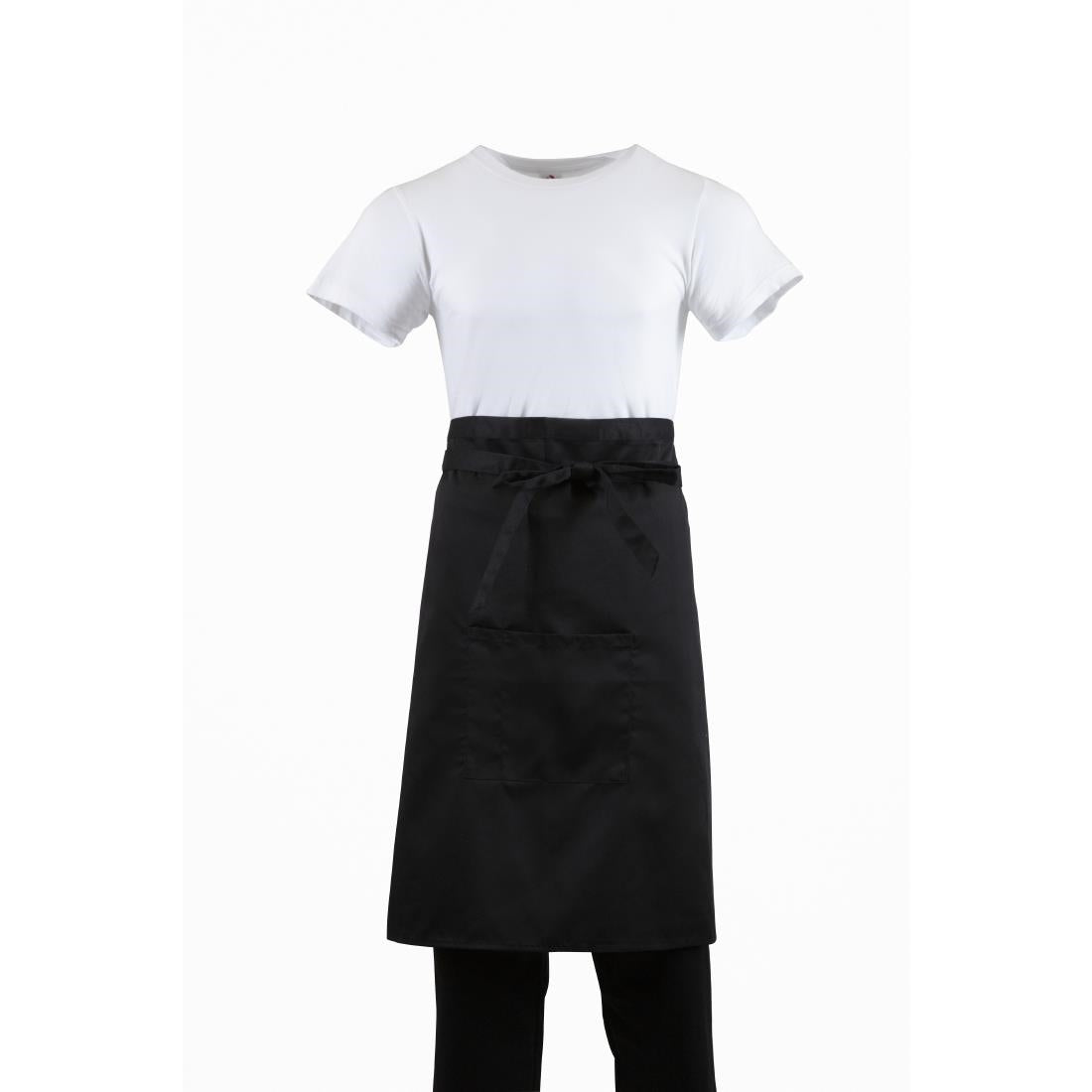 Whites Bistro Apron Polycotton Black • PAS-B133
