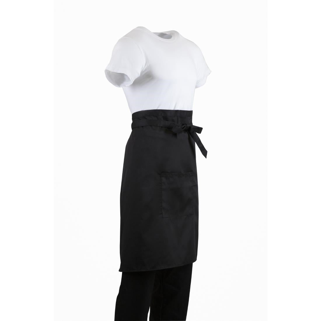 Whites Bistro Apron Polycotton Black • PAS-B133