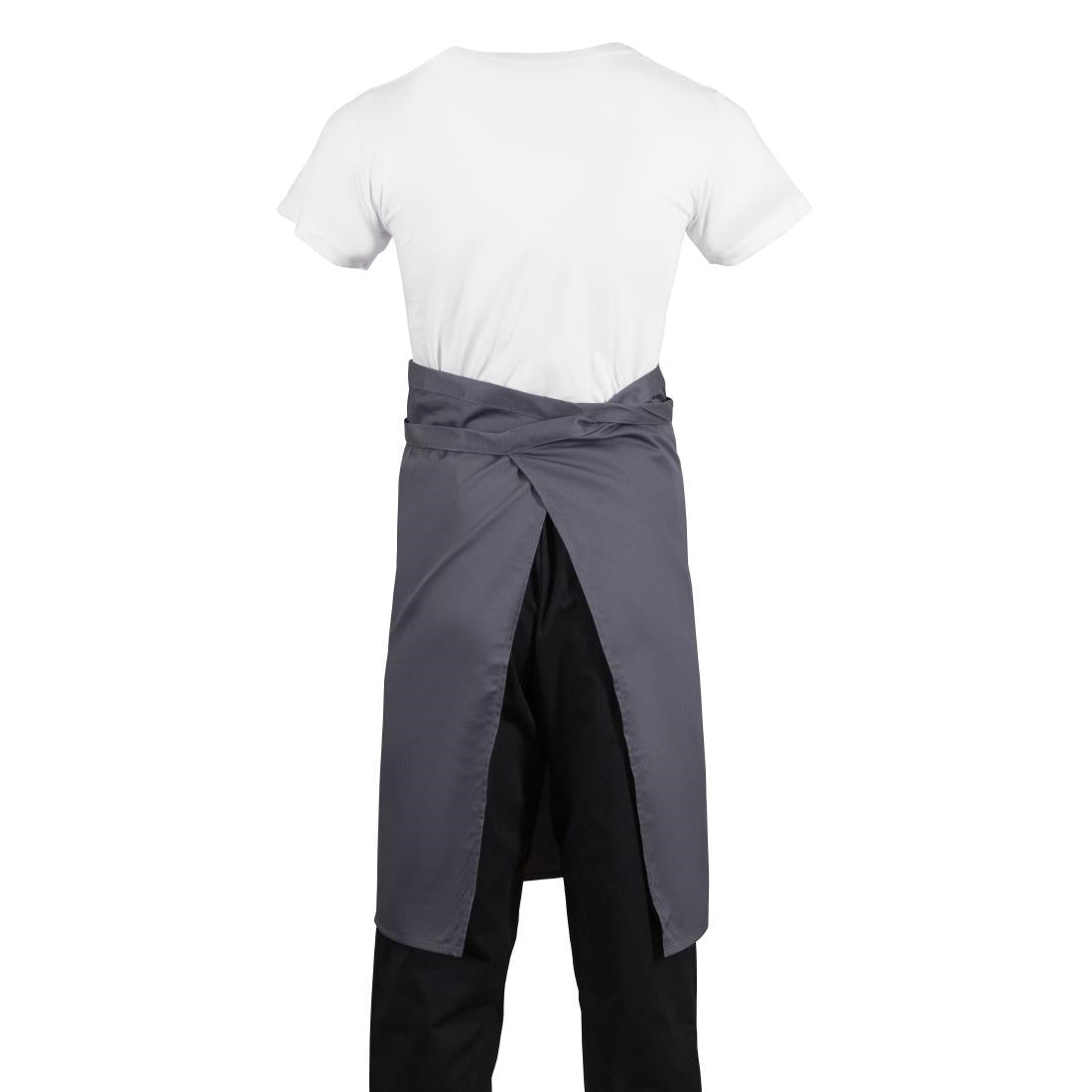 Whites Bistro Apron Polycotton Charcoal with Pocket • PAS-B158