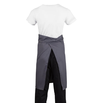 Whites Bistro Apron Polycotton Charcoal with Pocket • PAS-B158