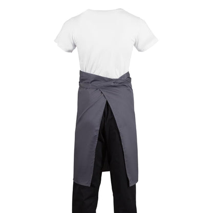 Whites Bistro Apron Polycotton Charcoal with Pocket • PAS-B158