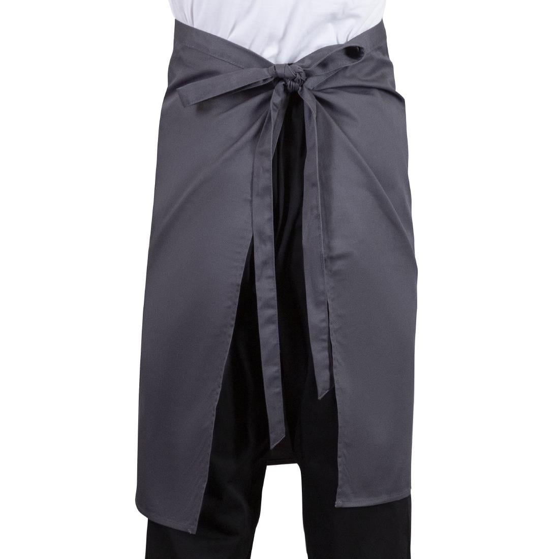 Whites Bistro Apron Polycotton Charcoal with Pocket • PAS-B158